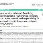 NEW PUBLICATION: Examining the sociodemographic relationships to beliefs about cancer and chronic disease prevention